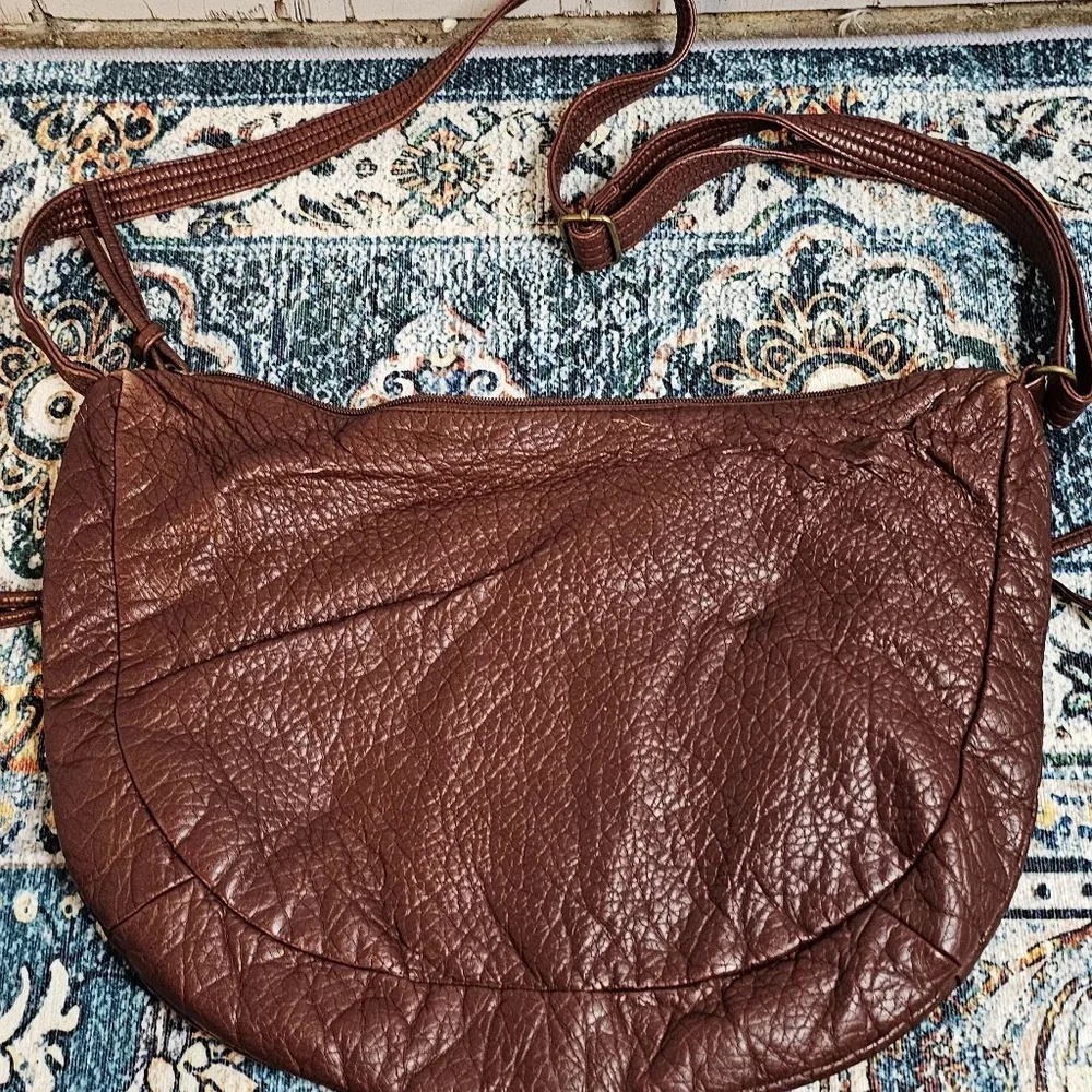 Vintage Hobo Leather Burgundy Bag Purse